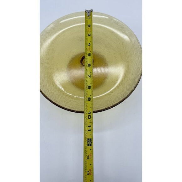 Vintage Imperial Glass Amber Gold Pedestal Textured Cake Plate, Fruit Platter - Picture 9 of 12
